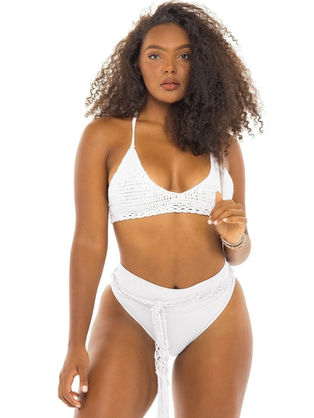NWOT - JMP the label “Tulum” biniki top in Pearl White (2X)